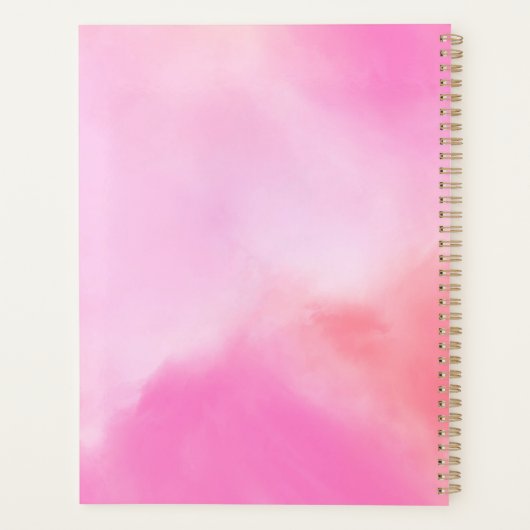 Katoen Snoep Roze Abstracte Art Planner (Achterkant)