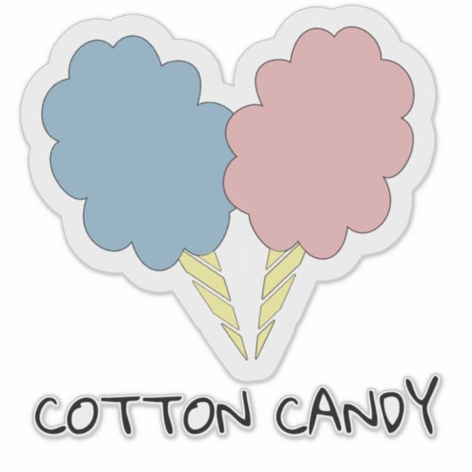 Katoen Snoep Roze Blauw Sticker (Voorkant)