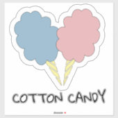 Katoen Snoep Roze Blauw Sticker (Vel)