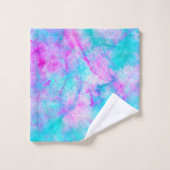 Katoen Snoep Roze en Blauwe Waterverf Bad Handdoek (Wasdoekje)