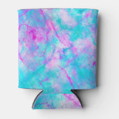 Katoen Snoep Roze en Blauwe Waterverf Blikjeskoeler (Voorkant)