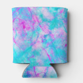 Katoen Snoep Roze en Blauwe Waterverf Blikjeskoeler (Achterkant)