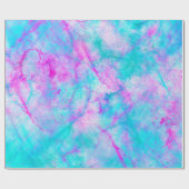 Katoen Snoep Roze en Blauwe Waterverf Cadeaupapier (Vlak)