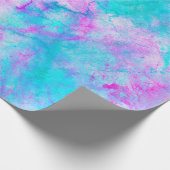 Katoen Snoep Roze en Blauwe Waterverf Cadeaupapier (Hoek)