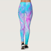 Katoen Snoep Roze en Blauwe Waterverf Leggings (Achterkant)