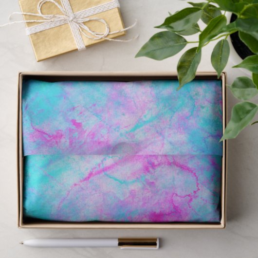 Katoen Snoep Roze en Blauwe Waterverf Tissuepapier (Geschenk)