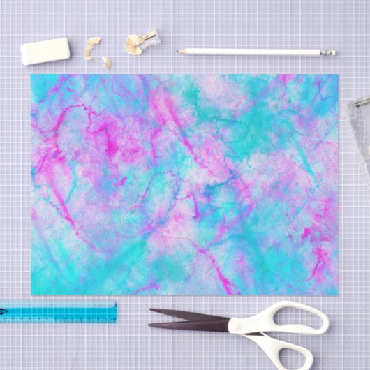 Katoen Snoep Roze en Blauwe Waterverf Tissuepapier (Craft)