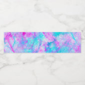 Katoen Snoep Roze en Blauwe Waterverf Waterfles Etiket (Enkel label)