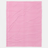 Katoen Snoep Roze en Witte Gingham Geruit Gezellig Fleece Deken (Voorkant)
