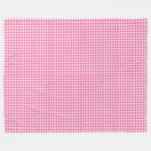 Katoen Snoep Roze en Witte Gingham Geruit Gezellig Fleece Deken (Voorkant (Horizontaal))
