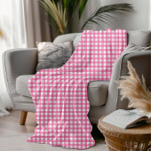 Katoen Snoep Roze en Witte Gingham Geruit Gezellig Fleece Deken