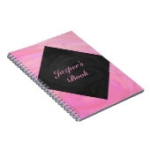 Katoen Snoep Roze en zwart Monogram Notitieboek (Rechterzijde)