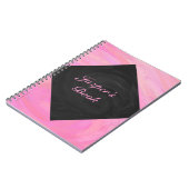 Katoen Snoep Roze en zwart Monogram Notitieboek (Linkerzijde)