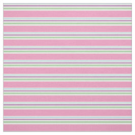 Katoen Snoep Roze, Groen, Aqua, Paarse strepen Stof