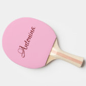 Katoen Snoep Roze Moderne Naam | Trendy minimalist Tafeltennisbatje (Zijkant)