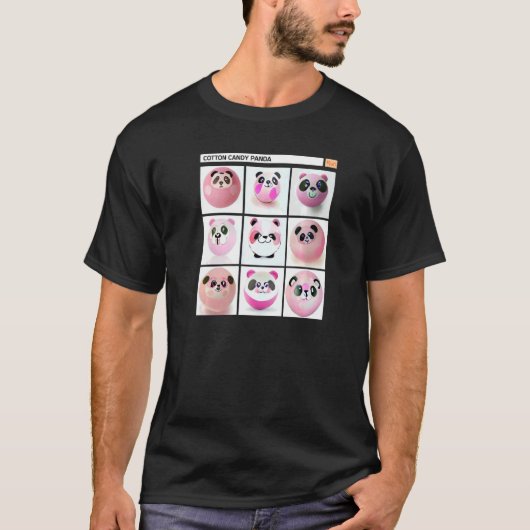 Katoen Snoep Roze Panda AI Generated Afbeeldingen T-shirt (Voorkant)