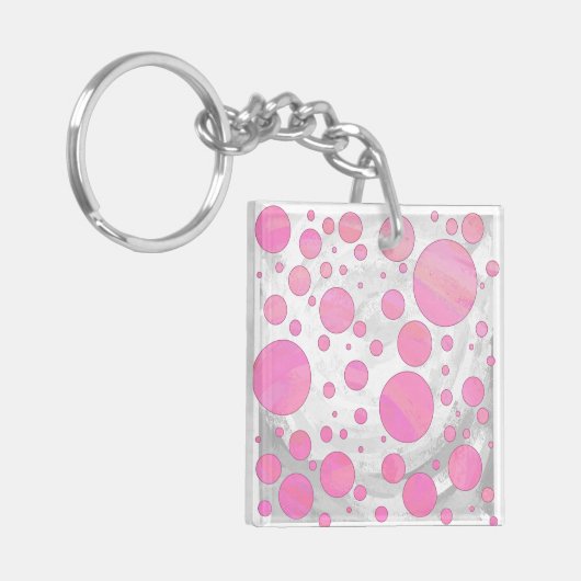 Katoen Snoep Roze pokadop Sleutelhanger (Voorkant Links)