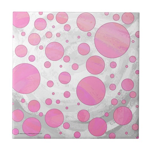 Katoen Snoep Roze pokadop Tegeltje (Voorkant)