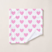 Katoen Snoep Roze polka harten wit Bad Handdoek (Wasdoekje)