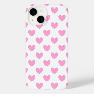 Katoen Snoep Roze polka harten wit Case-Mate iPhone 14 Hoesje