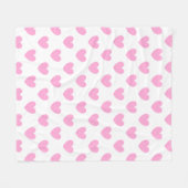 Katoen Snoep Roze polka harten wit Fleece Deken (Voorkant (Horizontaal))
