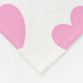 Katoen Snoep Roze polka harten wit Fleece Deken (Hoek)
