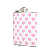 Katoen Snoep Roze polka harten wit Heupfles (Links)