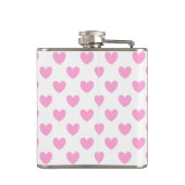 Katoen Snoep Roze polka harten wit Heupfles (Achterkant)