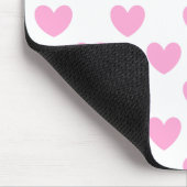 Katoen Snoep Roze polka harten wit Muismat (Hoek)