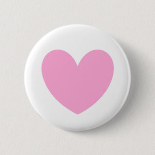 Katoen Snoep Roze polka harten wit Ronde Button 5,7 Cm