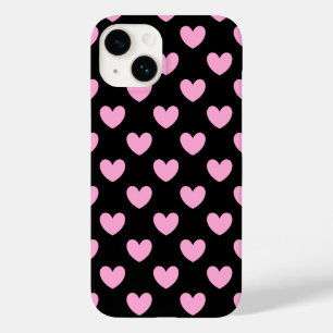 Katoen Snoep Roze polka harten zwart Case-Mate iPhone 14 Hoesje