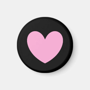 Katoen Snoep Roze polka harten zwart Magneet