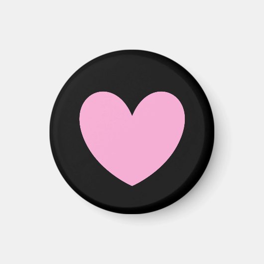 Katoen Snoep Roze polka harten zwart Magneet (Voorkant)