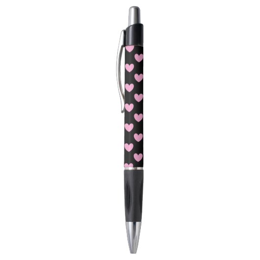 Katoen Snoep Roze polka harten zwart Pen (Top (Verticaal))