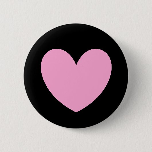 Katoen Snoep Roze polka harten zwart Ronde Button 5,7 Cm (Voorkant)