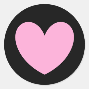 Katoen Snoep Roze polka harten zwart Ronde Sticker