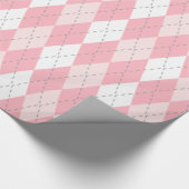 Katoen Snoep Roze, Roze Dk Grijs Wit XL Argyle Cadeaupapier (Hoek)