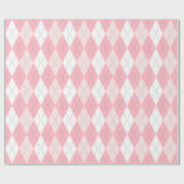 Katoen Snoep Roze, Roze Dk Grijs Wit XL Argyle Cadeaupapier (Vlak)