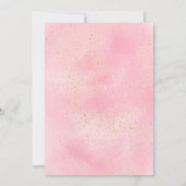 Katoen snoep roze waterverf baby shower kaart (Achterkant)