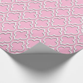 Katoen Snoep Roze WhL Moroccan Quatrefoil #7DS Cadeaupapier (Hoek)