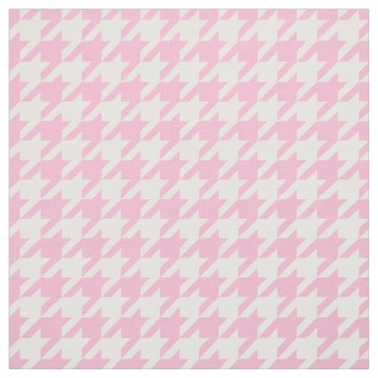 Katoen Snoep roze, wit Houndstooth Pattern #2M Stof (Swatch)