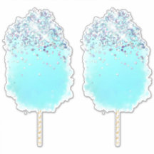 Katoen snoep schatblauwe en zilverglitter