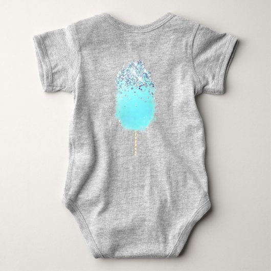 Katoen snoep schattig blauw en grijs glitter look romper (Achterkant)