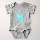 Katoen snoep schattig blauw en grijs glitter look romper (Voorkant)