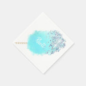 Katoen snoep schattig blauw zilver glitter look servet (Hoek)