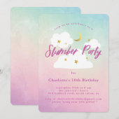 Katoen Snoep Sky Slumber Party Uitnodiging (Voorkant / Achterkant)