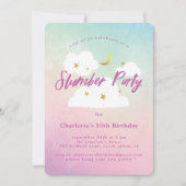 Katoen Snoep Sky Slumber Party Uitnodiging (Voorkant)