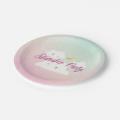 Katoen Snoep Sky Slumber Party Uitnodiging Papieren Bordje (Gekanteld)