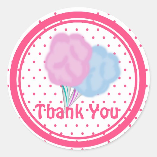 Katoen Snoep Stippen Ronde Sticker (Voorkant)