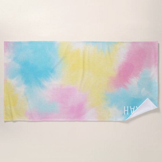 Katoen Snoep Tie Dye Patroon op maat Strandlaken (Voorkant)